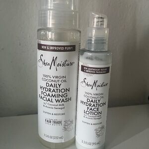 Shea Moisture White and Brown Daily Hydration Foaming Facial Wash & Face Lotion